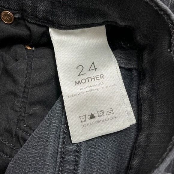 Mother Denim The Insider Crop Black Bootcut Flare Jeans in Not Guilty Size 24 - Picture 10 of 16